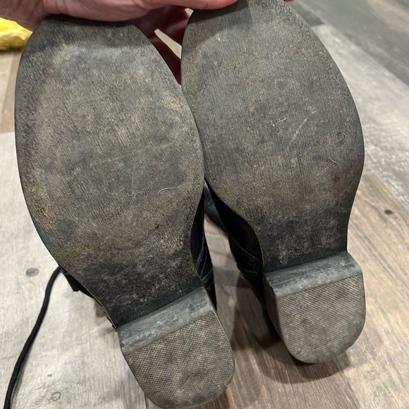 Steve Madden PARTO Black Combat Moto Boots 2 way Fold Down Women's sz 8M - Picture 7 of 9